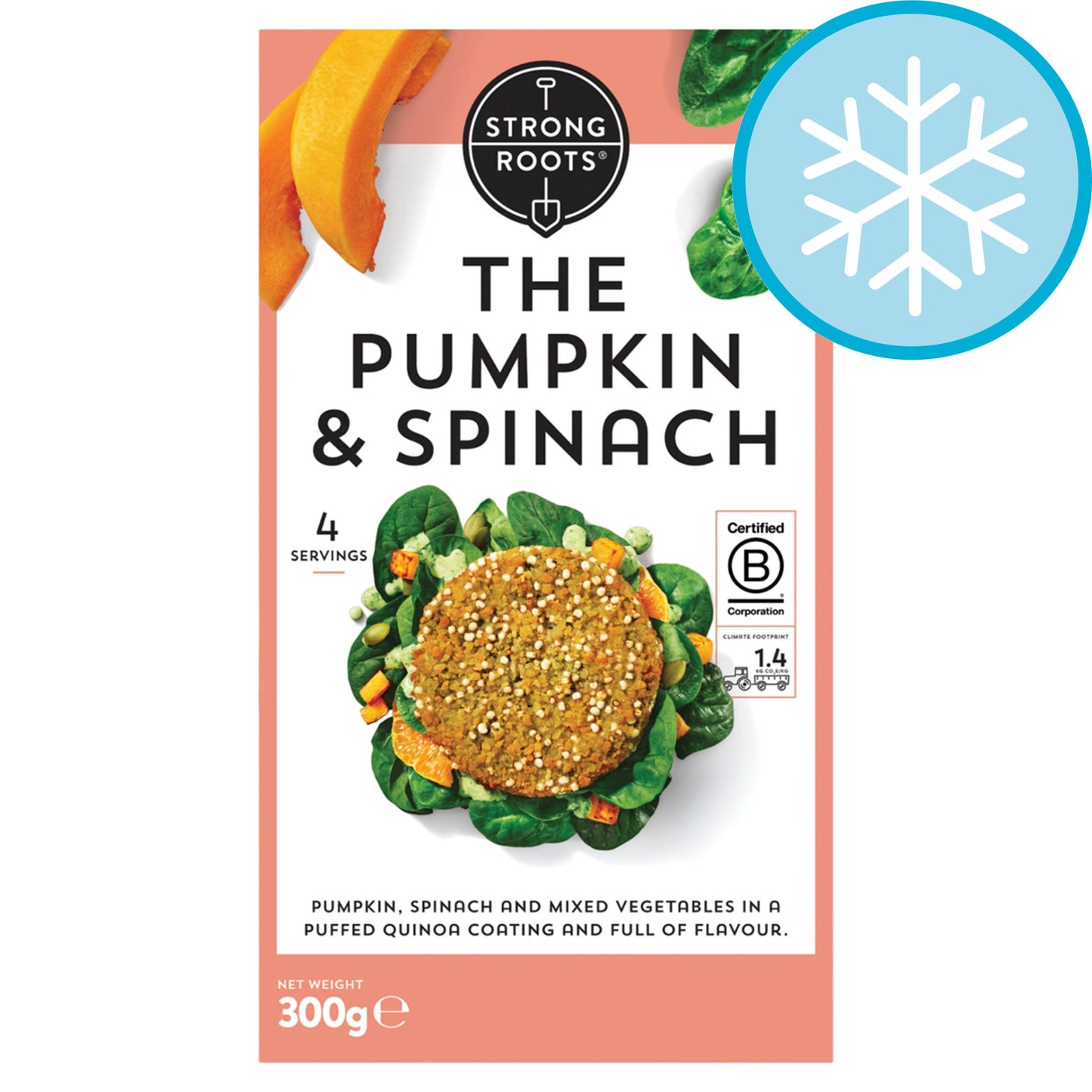 STRONG ROOTS PUMPKIN & SPINACH BURGER
